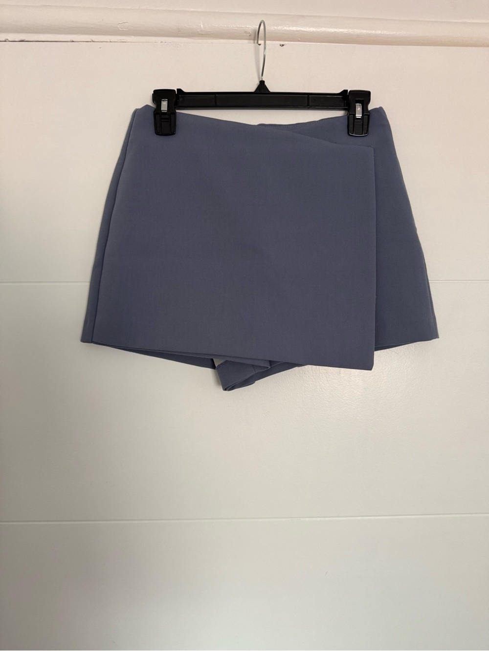Zara Slate Blue Wrap-Front Skort